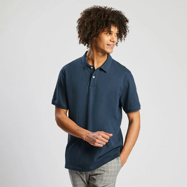 JULES PLAIN POLO SHIRT WITH SHORT SLEEVES | DARK BLUE